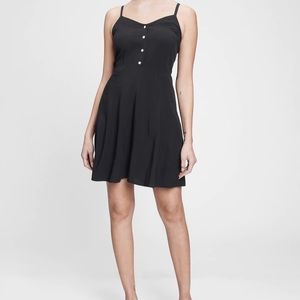 Black Sleeveless Button-Front GAP Dress, Medium